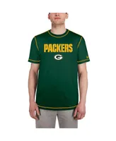 Men's New Era Green Green Bay Packers Third Down Puff Print T-shirt