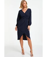 Quiz Women's Front Knot Wrap Detail Midi Dress