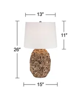 Nantucket Modern Coastal Table Lamp 26" High Natural Woven Seagrass White Tapered Drum Shade Decor for Bedroom Living Room House Home Bedside Nightsta