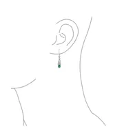 Bling Jewelry Bff Green Oval Bezel Love Knot Dangle Irish Celtic Earrings For Women Fish Hook Sterling Silver 1.5 Inch Long