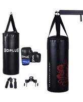 2 Ft Kids Punch Bag Boxing Set Kick Ball Gloves Skipping Rope Hook Children