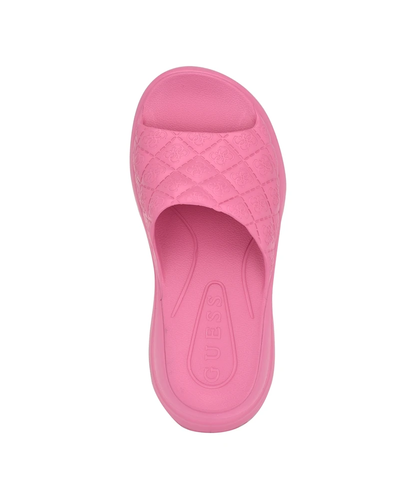 Guess Women's Fenixy Quilted Lug-Sole Pool Slides