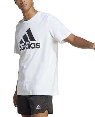 adidas Men's Essentials Single Jersey Big Logo Short Sleeve Crewneck T-Shirt