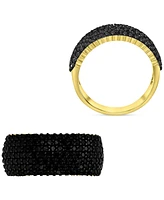 Black Cubic Zirconia Pave Wide Seven Row Statement Ring (Also White Zirconia)