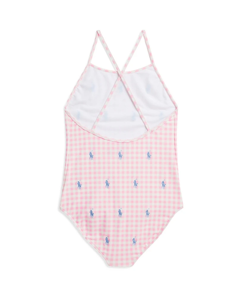 Polo Ralph Lauren Big Girls Pony Round Neck One-Piece Swimsuit