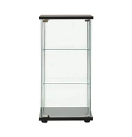 Storage Cabinet Tempered Glass Black