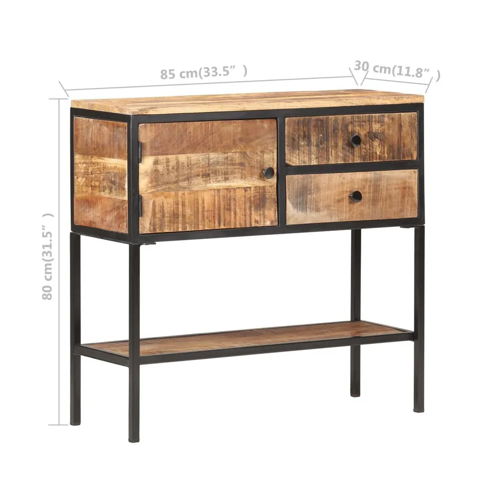 Sideboard 33.5"x11.8"x31.5" Rough Mango Wood