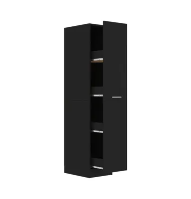 Apothecary Cabinet Black 11.8"x16.7"x59.1" Engineered Wood