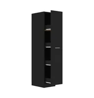 Apothecary Cabinet Black 11.8"x16.7"x59.1" Engineered Wood