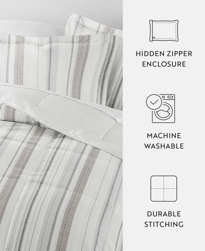 ienjoy Home Vertical Stripe -Piece Comforter Set