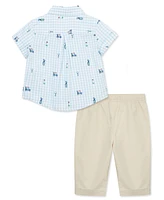 Little Me Baby Boys Golf Shirt and Pants Set