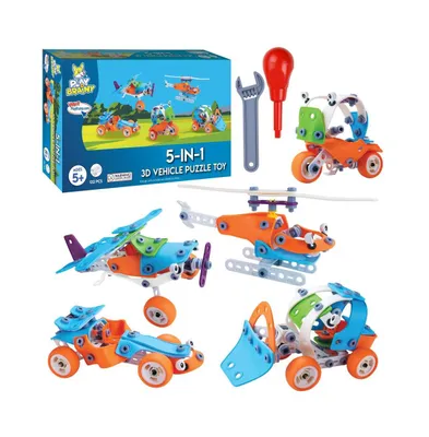 Play Brainy 5-in-1 3D Vehicle Puzzle Toy (132 Pc)