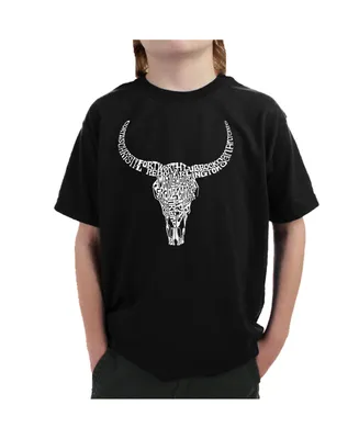 Boy's Word Art T-shirt - Texas Skull