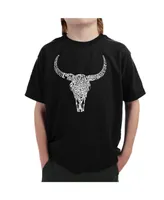 Boy's Word Art T-shirt - Texas Skull