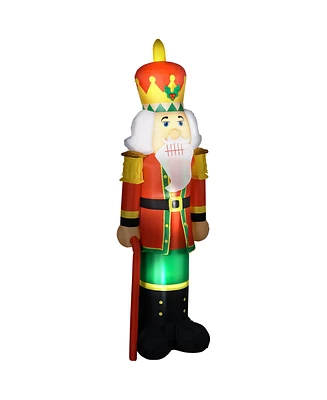 Homcom 8' Inflatable Christmas Nutcracker Soldier, Blow-Up Led Yard Display - Multi