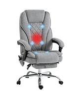 Vinsetto Massage Office Chair, Heated Reclining Desk Chair with Footrest