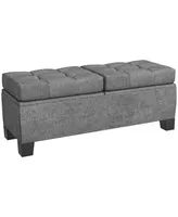 Homcom Storage End of Bed Bench, Upholstered Bench with Steel Frame