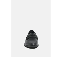 Womens Nadia Leather Penny Loafers