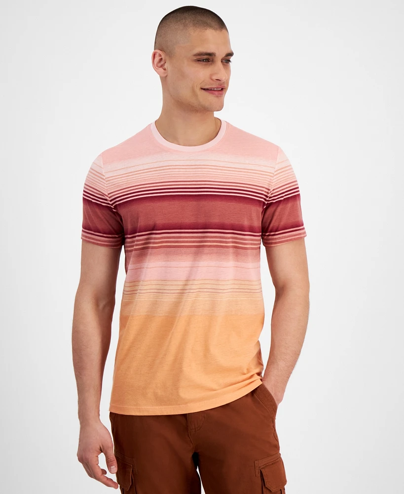 Sun + Stone Men's Short Sleeve Crewneck Soft Stripe T-Shirt, Created for Macy's