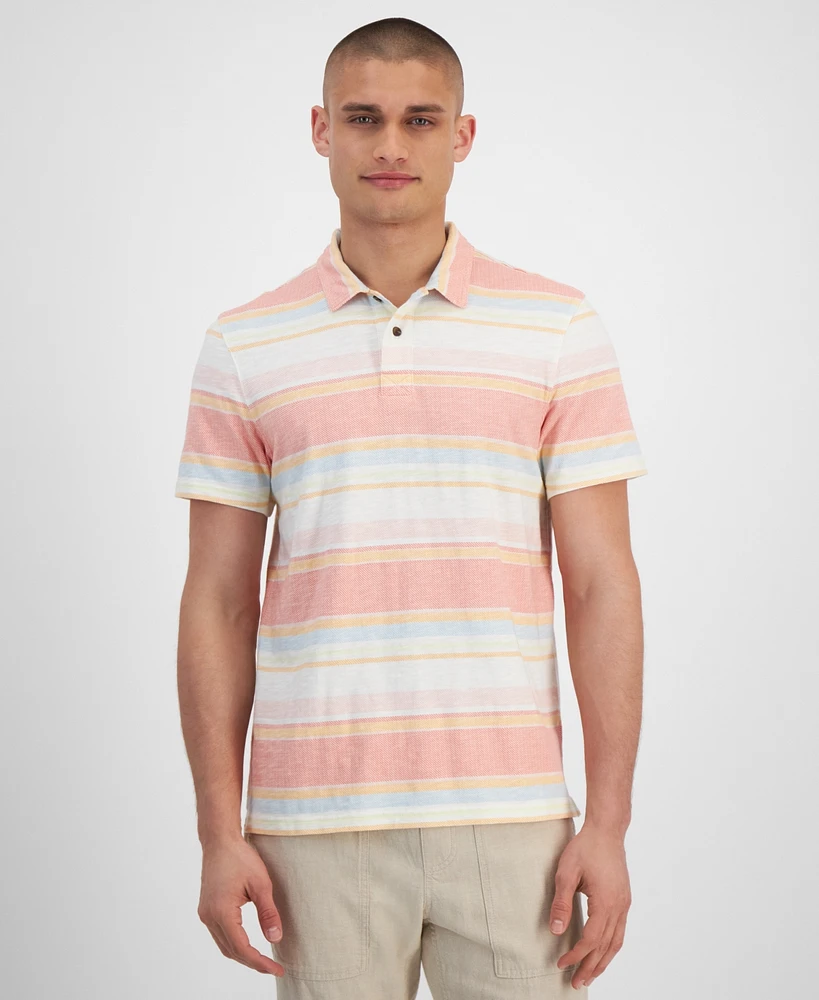 Sun + Stone Men's Baja Striped Short Sleeve Polo Shirt, Created for Macy's