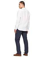 Tommy Hilfiger Men's Pigment-Dyed Button-Down Long Sleeve Shirt