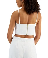 Tahari Asl Women's Square Neck Sleeveless Crop Top