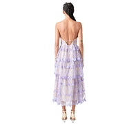 endless rose Women's Crochet Tiered Midi Dress