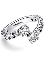 Pandora Sterling Silver Timeless Overlapping Sparkling Band Ring