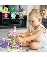 Contixo Carousel Building Block Set With Music Box - 488 Pcs