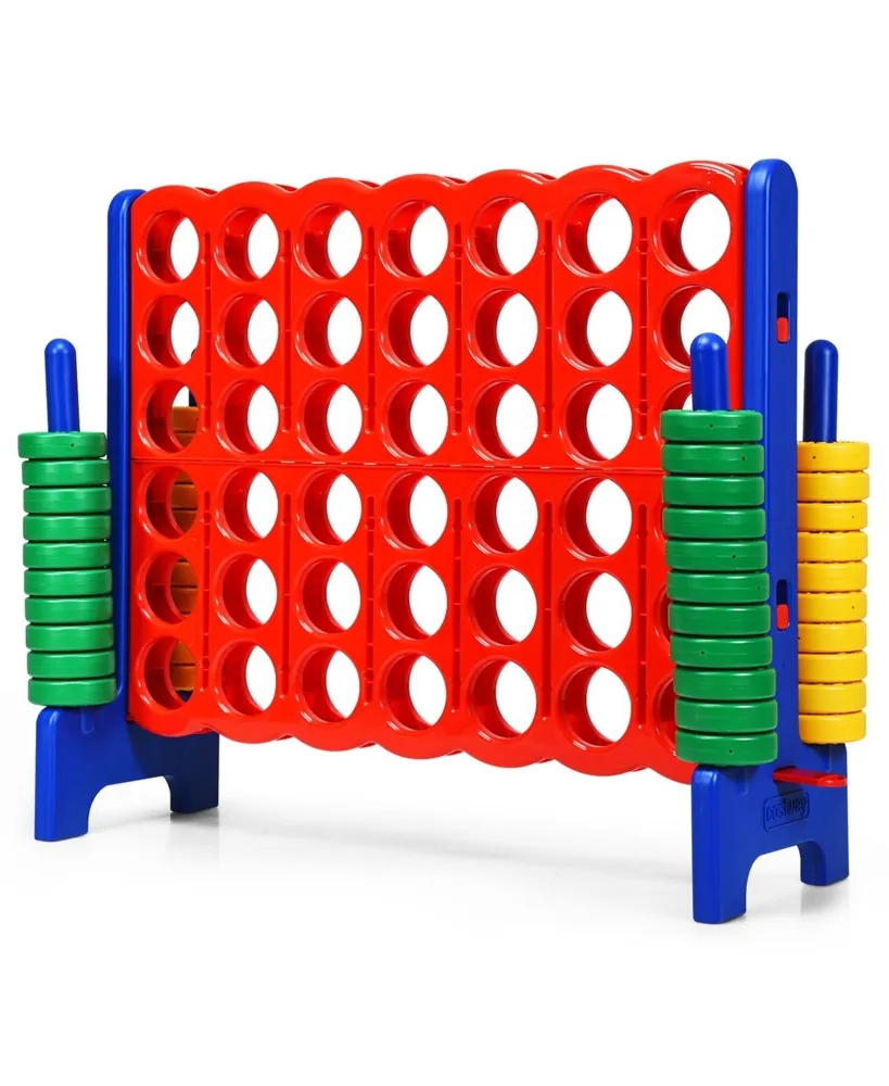 Jumbo 4-to-Score Giant Game Set with 42 Jumbo Rings and Quick-Release Slider-Blue