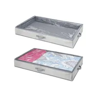 mDesign Fabric Under Bed Storage Organizer, Zippered Lid, 2 Pack