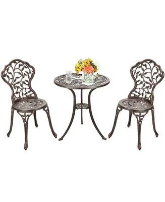 3 Pieces Cast Aluminum Bistro Set