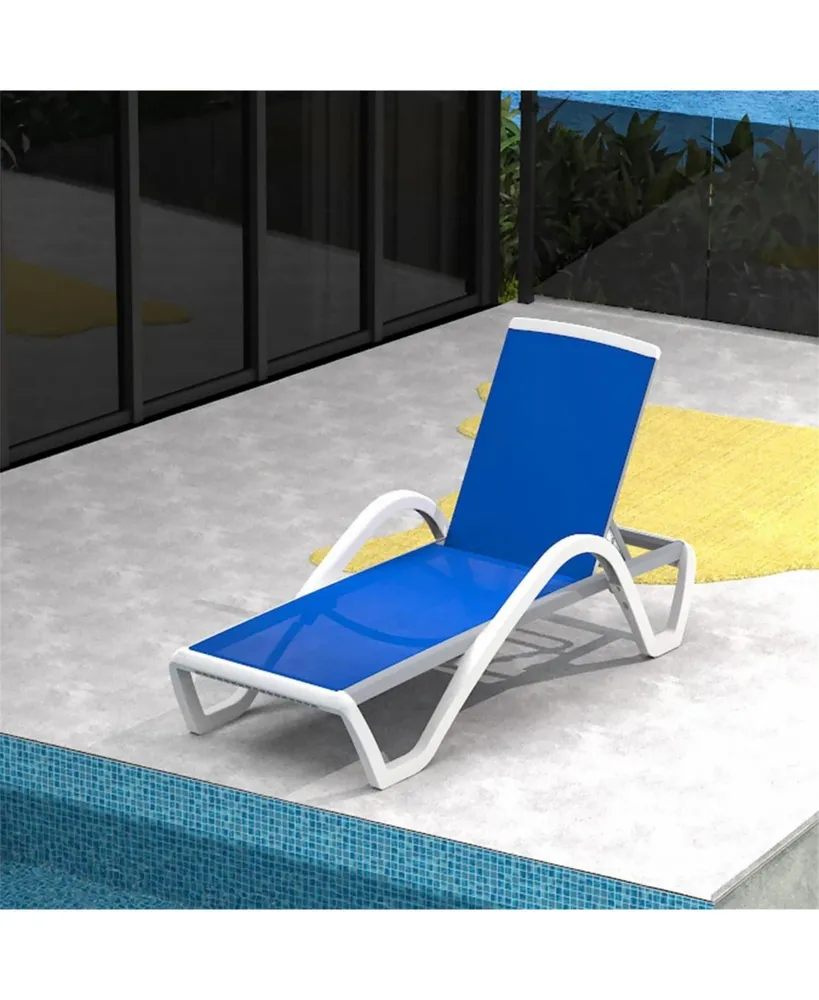 Simplie Fun Adjustable Aluminum Patio Chaise Lounge Chair