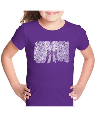 Girl's Word Art T-shirt - Brooklyn Bridge