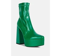 whippers patent pu high platform ankle boots