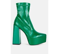 whippers patent pu high platform ankle boots