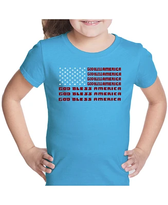 Girl's Word Art T-shirt - God Bless America