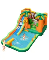 Inolait Monkey-Themed Inflatable Bounce House with Slide without Blower