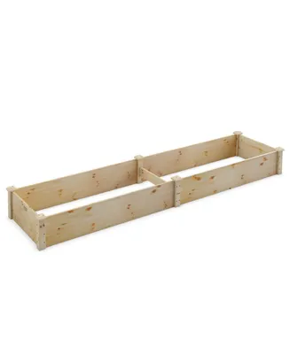 Sugift Wooden Raised Garden Bed Outdoor for Vegetables Flowers Fruit