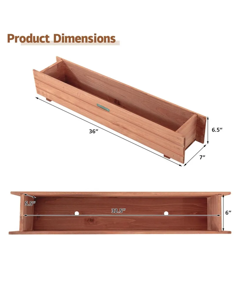 Wooden Decorative Planter Box for Garden Yard and Window