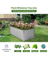 6 x 3 x 2 Feet Rustproof Metal Planter Box with Ground Stakes for Plants