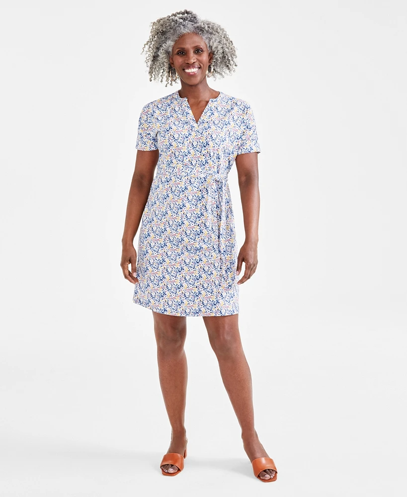 Style & Co Women's Printed Knit Dress, Created for Macy's