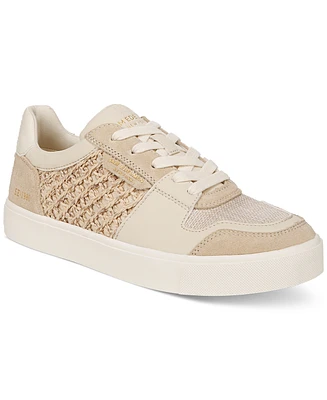 Sam Edelman Women's Elcie Lace-Up Raffia Court Sneakers