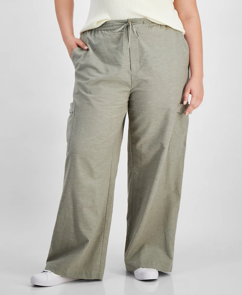 And Now This Trendy Plus Drawstring-Waist Cargo Pants