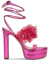 Jessica Simpson Iyla Flower Embellished Strappy High Heel Platform Sandals