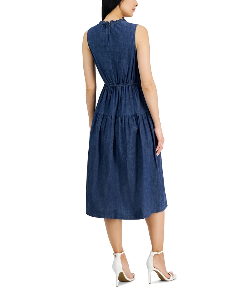 Anne Klein Women's Sleeveless Denim Midi Dress - Indigo