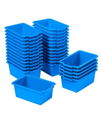ECR4Kids Scoop Front Storage Bin, Clear, 30-Piece