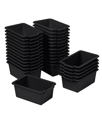 ECR4Kids Scoop Front Storage Bin, Clear, 30-Piece