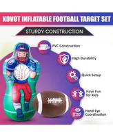 Kovot Inflatable Football Target Set - Inflates to 5 Feet Tall! - Soft Mini Toss Foot Ball Included