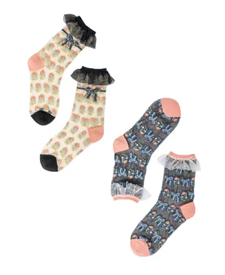 Sock Candy Women's Bridgerton Style Ruffle Sheer Socks Bundle